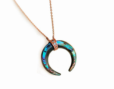 Halskette aus Abalone-Muschelhorn und Diamant | Halsketten aus massivem Gold | Capucinne