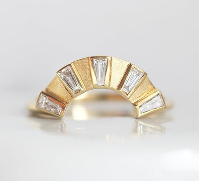 Art-Deco-Ring mit Baguette-Diamanten zum Verschachteln