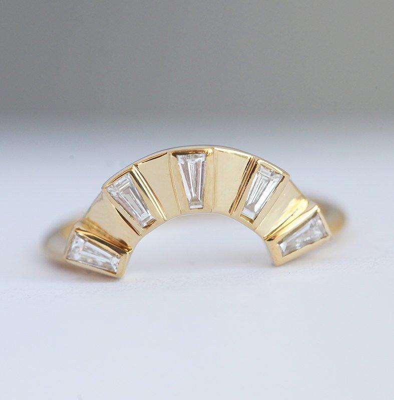 Baguette-weißes Diamant-Nistband