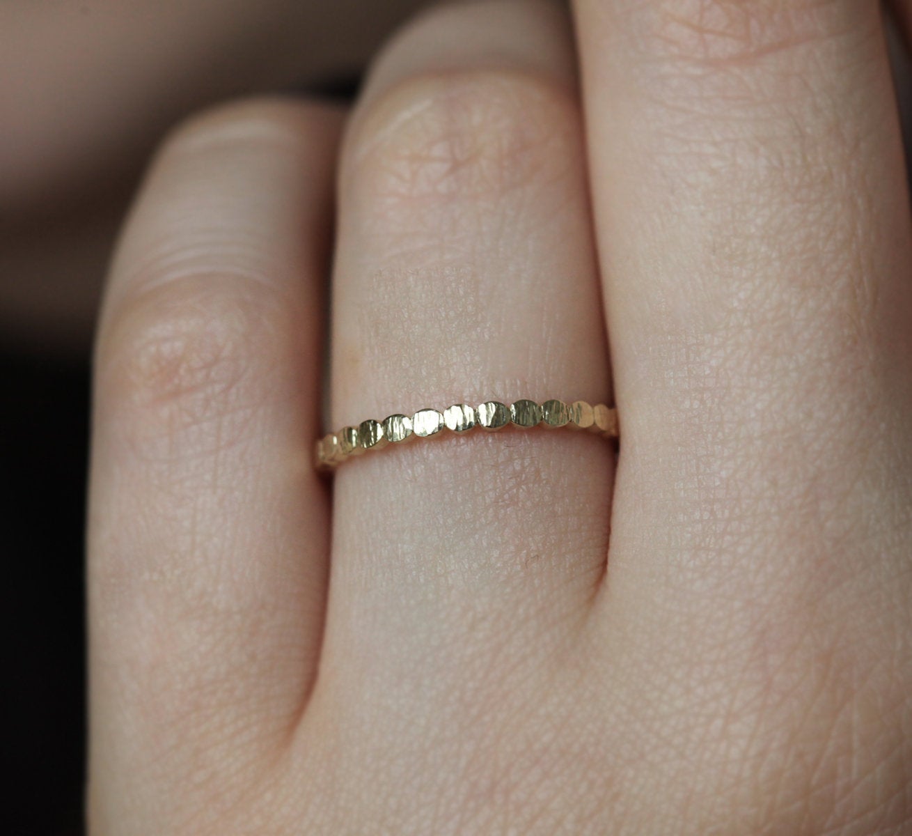 Perlengoldband, 14K Goldring-Capucinne