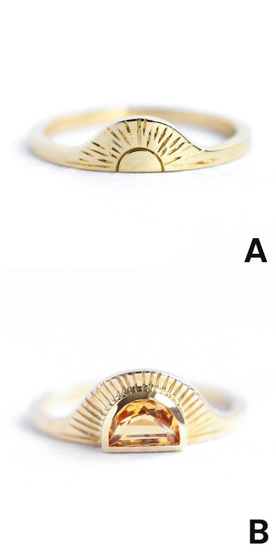 Celine Halbmond-Sonnenstein-Ring – Capucinne