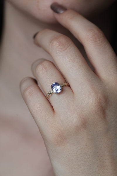 Cyra Lavendel-Saphir-Diamant-Ring