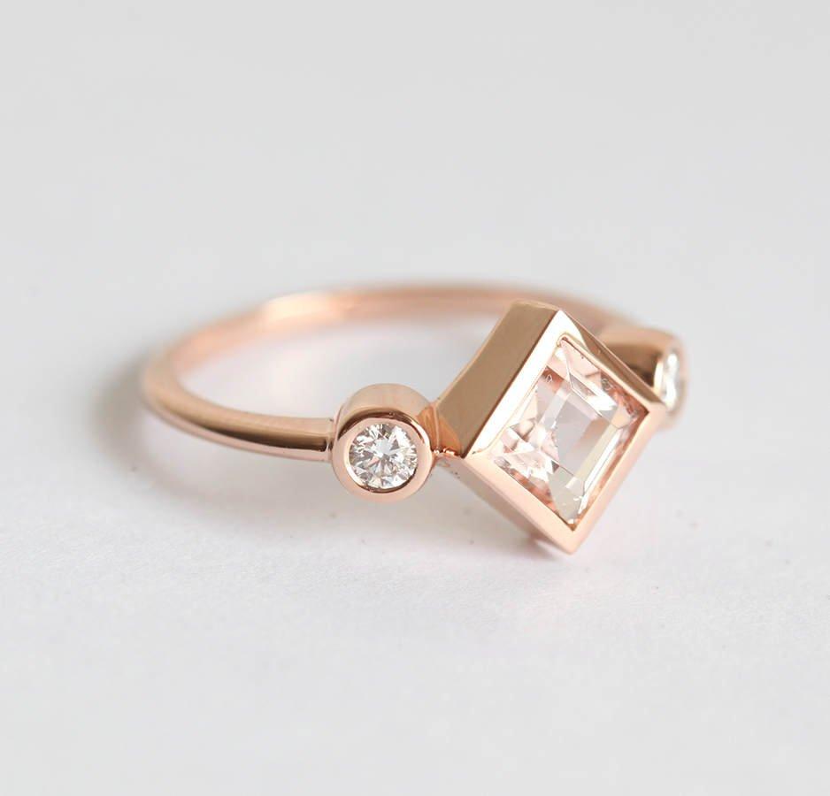 Roségoldener Morganit-Ring