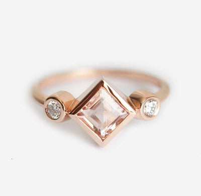 Roségoldener Morganit-Ring