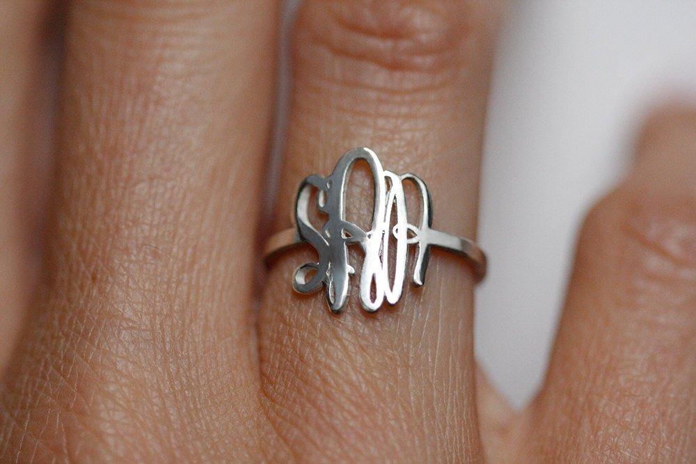 Gold-Monogramm-Ring, Gold-Anfangsringe-Capucinne