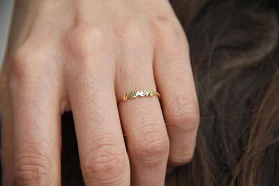 Gold personalisierter Ring, 14K personalisierter Ring-Capucinne