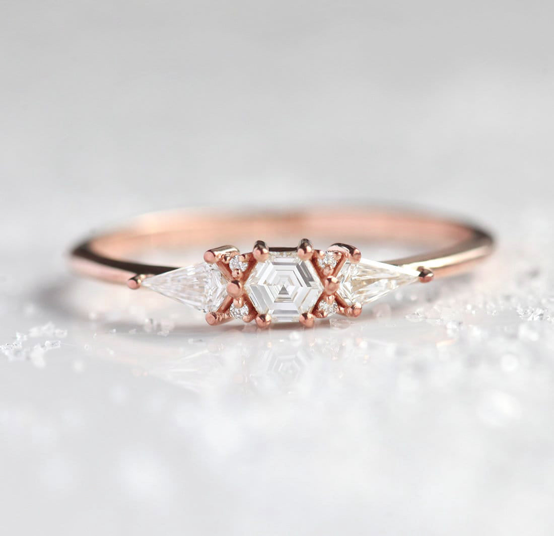 Harmonie-Sechskant-Diamantring