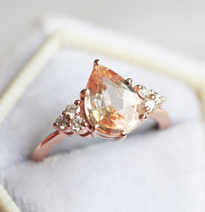 Jeanie Pfirsich-Saphir-Diamant-Ring