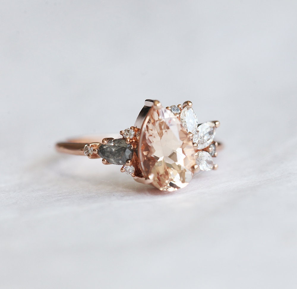 Morganit-Diamant-Cluster-Ring