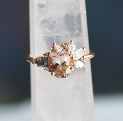 Morganit-Diamant-Cluster-Ring