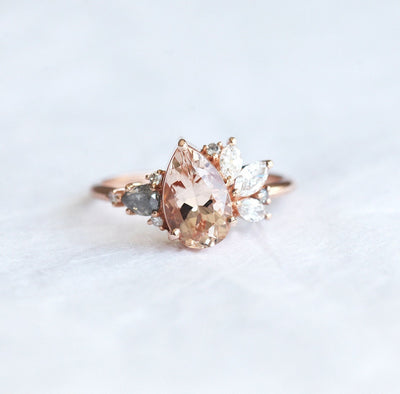 Morganit-Diamant-Cluster-Ring