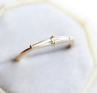 Lucille Tapered Baguette Diamond Ring-Capucinne