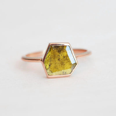 Ringelblumen-Diamantscheibenring, gelber Diamantring-Capucinne