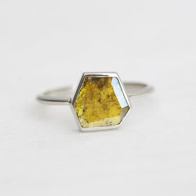 Ringelblumen-Diamantscheibenring, gelber Diamantring-Capucinne