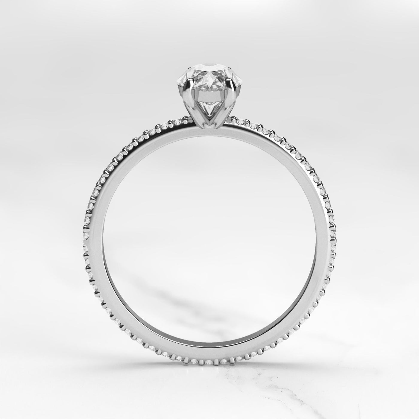 Marquise-Diamantring mit Vollpavé