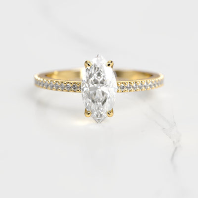 Marquise-Diamantring mit Vollpavé