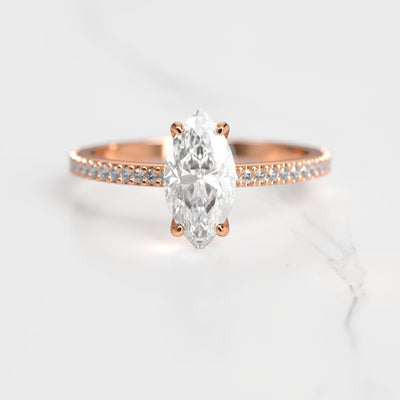 Marquise-Diamantring mit Vollpavé