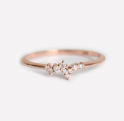 Mini-Ring mit rundem Diamant-Cluster – Capucinne