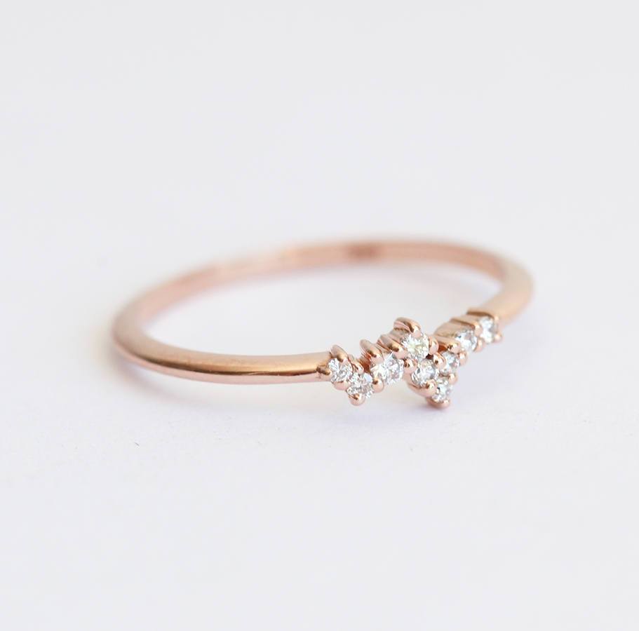 Mini-Ring mit rundem Diamant-Cluster – Capucinne