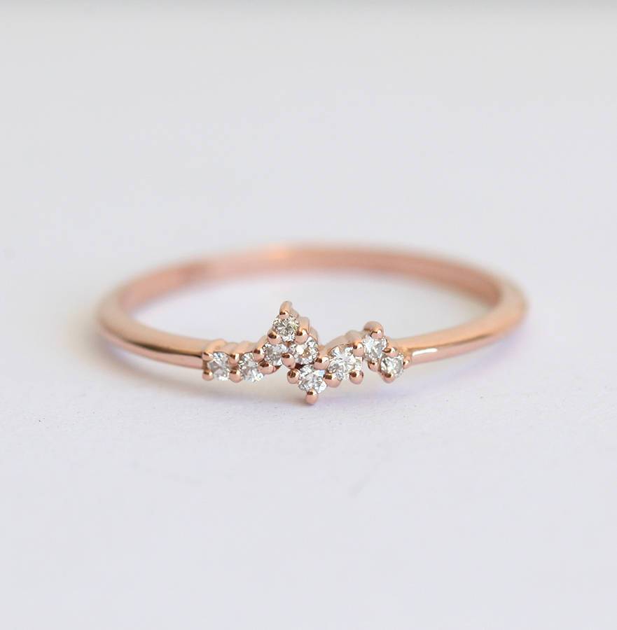 Mini-Ring mit rundem Diamant-Cluster – Capucinne