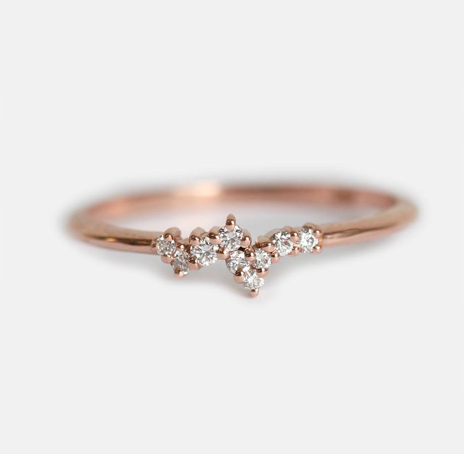 Mini-Ring mit rundem Diamant-Cluster – Capucinne