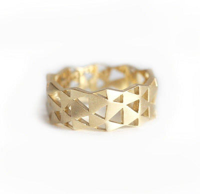 MODERNER GOLDRING, BREITES GOLDBAND-Capucinne