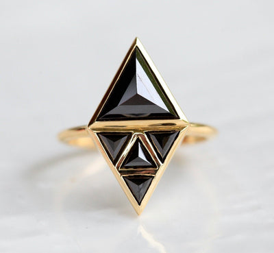 Nina Artdeco Black Diamond Ring-Capucinne