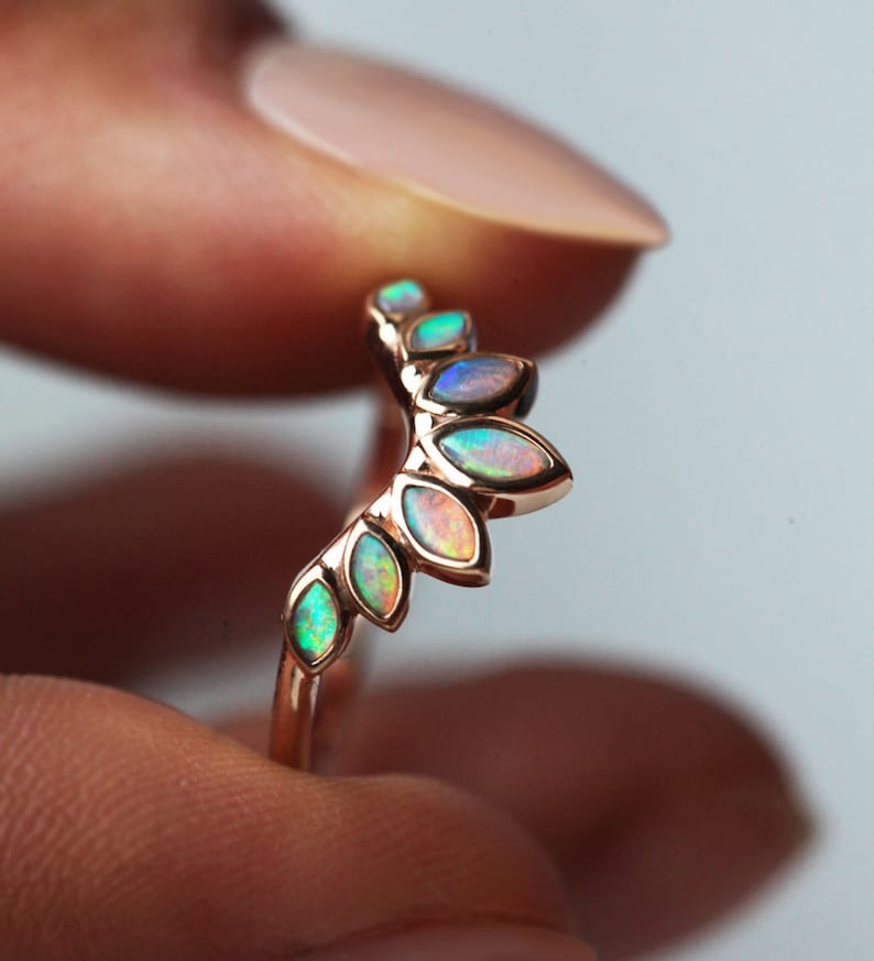 Opal-Ehering, Nesting Marquise Opal-Ring