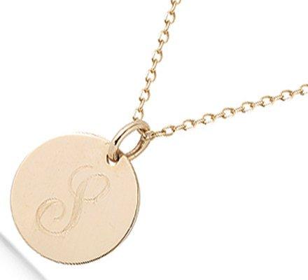 Goldkette mit Goldscheibe und personalisierter Initiale