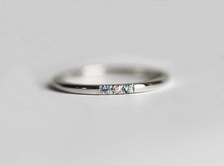 Rosafarbener Diamantring, blauer Diamantring-Capucinne