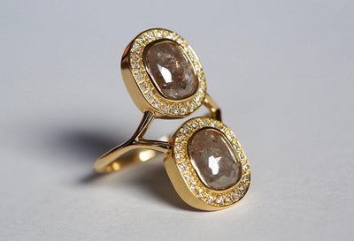 RING MIT ROSENSCHLIFF, OOAK-DIAMANTRING-Capucinne