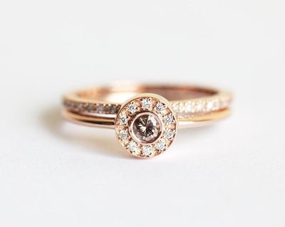 Roségold-Ringset, Roségold-Diamantset-Capucinne