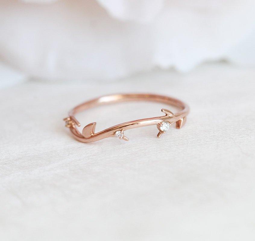 SAVANNAH-DIAMANT-RING, 14K ROSÉGOLD-HOCHZEITSRING-Capucinne