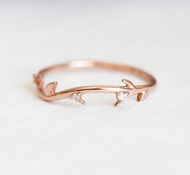 SAVANNAH-DIAMANT-RING, 14K ROSÉGOLD-HOCHZEITSRING-Capucinne