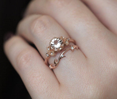 SAVANNAH-DIAMANT-RING, 14K ROSÉGOLD-HOCHZEITSRING-Capucinne