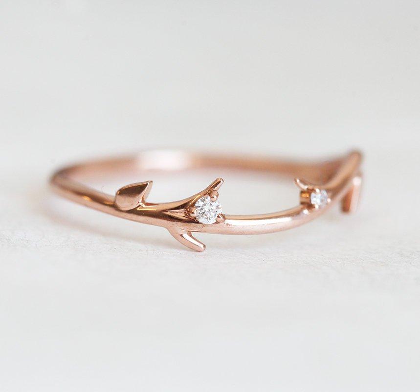 SAVANNAH-DIAMANT-RING, 14K ROSÉGOLD-HOCHZEITSRING-Capucinne