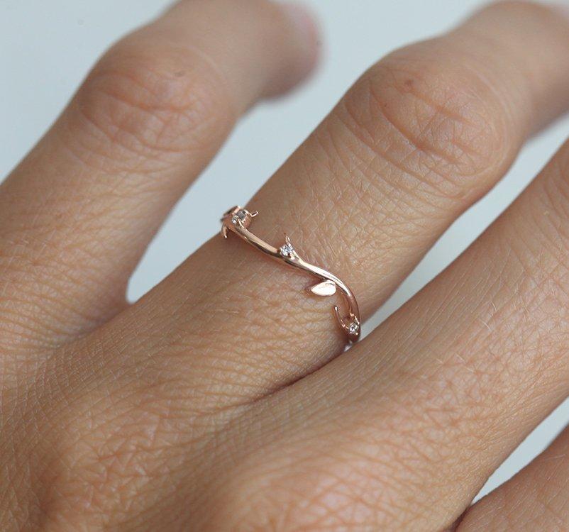 SAVANNAH-DIAMANT-RING, 14K ROSÉGOLD-HOCHZEITSRING-Capucinne