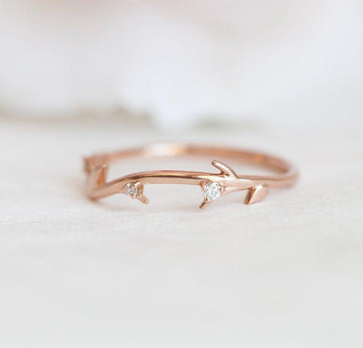 SAVANNAH-DIAMANT-RING, 14K ROSÉGOLD-HOCHZEITSRING-Capucinne