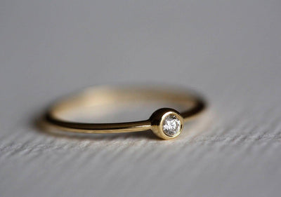 SOLITÄR-DIAMANT-RING, KLEINER DIAMANT-RING-Capucinne