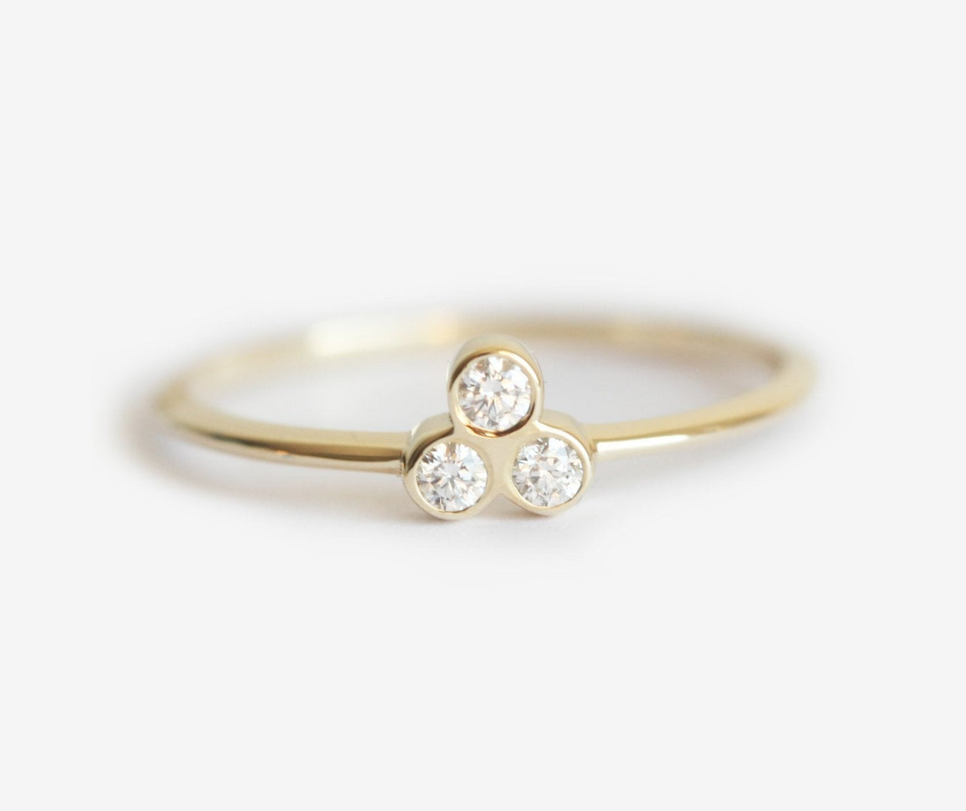 Trio-Diamantring, einfacher Golddiamantring-Capucinne