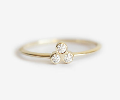 Trio-Diamantring, einfacher Golddiamantring-Capucinne