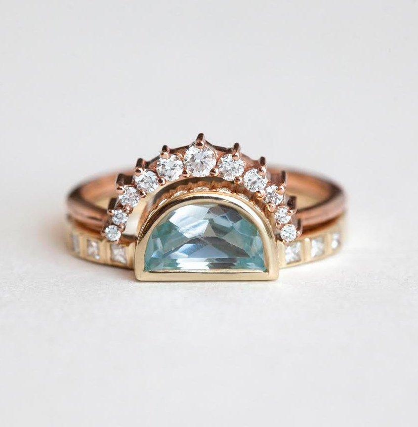 Ula Halbmond-Aquamarin-Ring